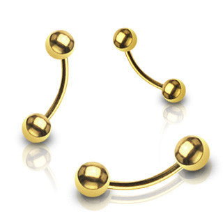 Gold Plated Curve Barbell 16 Gauge