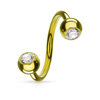 Gold Plated Twist Jewelry with Clear "Diamond"