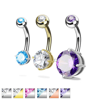 Solitaire Small CZ Belly Ring