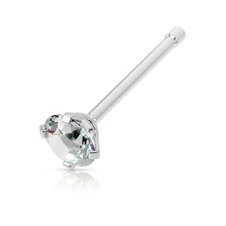 Nose Bone with Prong Set Clear CZ