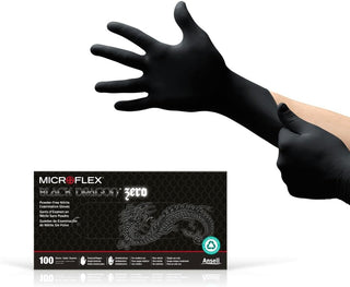 Microflex Black Dragon Zero - NITRILE Black Gloves