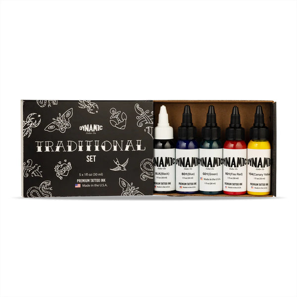 Dynamic - Traditional Tattoo Ink 1oz Color Set