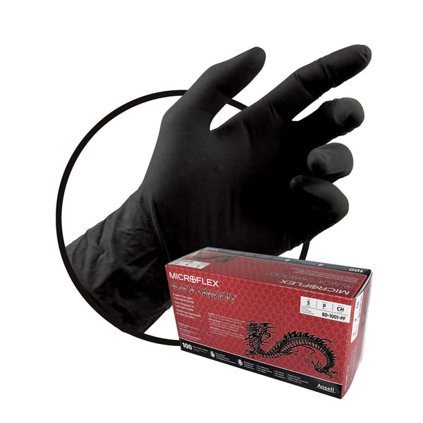 Microflex Black Dragon Latex Gloves